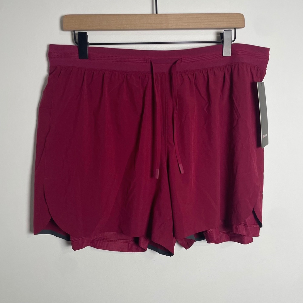 Lululemon Fast and Free Running Shorts Mens XL Red 5" Lined NWT Athletic
